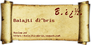 Balajti Ábris névjegykártya